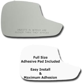 Mirror Glass + Full Size Adhesive Pad for 2011-2019 Ford Fiesta Passenger Side Replacement (2011 2012 2013 2014 2015 2016 2017 2018 2019 11 12 13 14 15 16 17 18 19)