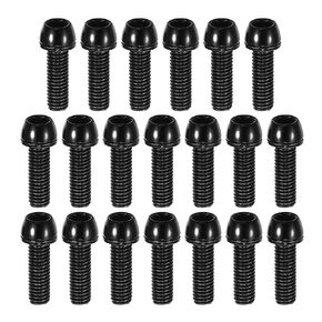 Tapered Bolts Screws for MTB Bike Bicycle Stem Durable M6x20mm Socket Head Cap Bolts Screws Nuts Steel Black (Set of 20)