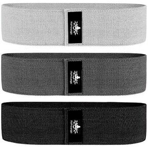 Large Resistance Band,14.5" x3.15",Fabric Exercise Loop Bands with Instruction Guide and Carry Bag, Set of 3.