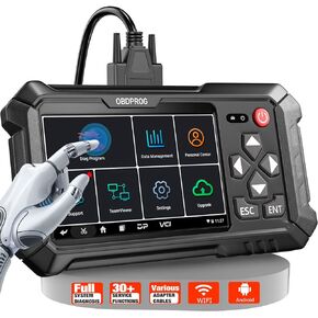OBDPROG Moto 100 Motorcycle Diagnostic Scan Tool, Full System Scanner for Harley Honda Yamaha Victory Indian Polaris Brp, Engine ABS TPMS Auto Scan Code Reader, Oil Light Reset, 5.0 Touch Screen