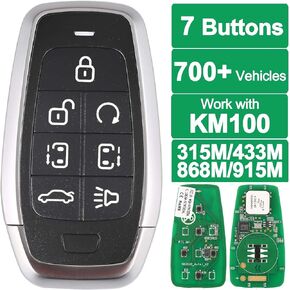 Autel MaxiIM IKEY, IKEYAT7TPRS, Programmable Smart Key, Universal Car Key Work with Autel KM100, Key Fob Programming, OE Quality Key Creation/Clone, 7 Buttons, 700+ Vehicles Key Replacement