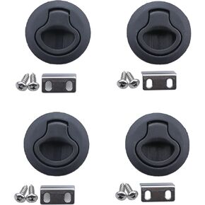 Boat 2'' Flush Pull Slam Latch Black Plastic Nylon Latch for RV Boat Marine Deck Hatch 1/2'' Door Cabinet Hardware
