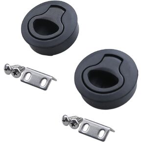 Boat 2'' Flush Pull Slam Latch Black Plastic Nylon Latch for RV Boat Marine Deck Hatch 1/2'' Door Cabinet Hardware