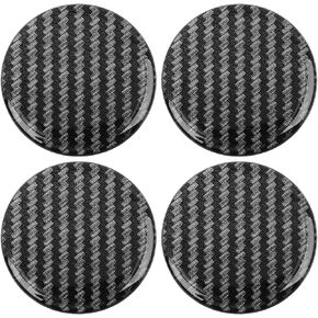 X AUTOHAUX 45mm Carbon Fiber Style Wheel Center Hub Cap Emblem Stickers Clear Resin 4pcs
