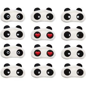 12 Pack Sleep Masks Panda Blindfold Eyepatch Eyeshade with Elastic Strap Nap Cover