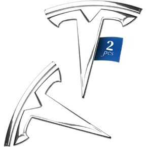 ملصق بديل معدني بشعار السيارة الأصلي ثلاثي الأبعاد لطراز Tesla Y الأمامي الخلفي الجذع T شعار استبدال ملحقات ملصقات الشعار (فضي) in Kuwait
