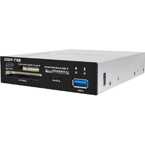 EZDIY-FAB PC Front Panel Internal Card Reader USB HUB, USB 3.1 Gen2 Type-C Port,USB 3.0 Support SD MS XD CF TF Card for Computer, Fits Any 3.5" Computer Case Front Bay