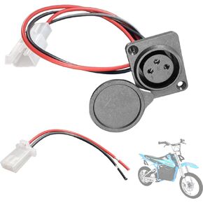 XLR Charging Port Socket Replacement for EVO 500 800 Razor MX500 650 Izip Schwinn Electric Scooter with Free Compatible Connector Port & Cable, 18 AWG Wire