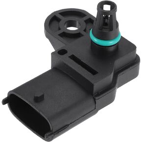 Motoforti Intake Manifold Pressure Sensor MAP Sensor, for ALFA ROMEO MITO 955 2008, Plastic, No.55219296/93313154/68143574AA, Black