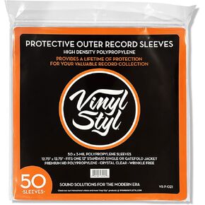 Vinyl Styl 12 Inch Outer Record Sleeves - Easy Open (Crystal Clear)