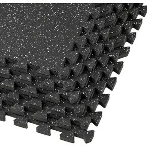 Xspec 1/2" Thick 48 sq ft (12 Tiles) Interlocking Rubber Top EVA Foam Exercise Mat | Workout Mats for Home Gym Flooring Tiles for Gyms, Fitness Rooms | Durable Grip Protective Flooring