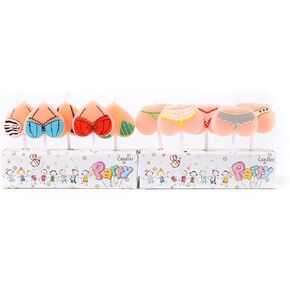 Funny Bikini Birthday Candle, Bachelor Party Cake Candles Cake Topper Decor, 10-Pack 2.5 inch Celebration Party Candle