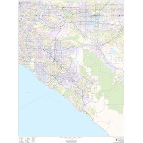 Orange County, California - 36" x 48" Laminated Wall Map