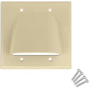 Skywalker Double Gang Bundled Cable Wall Plate (Ivory)