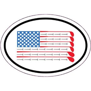 Golf American Flag Vinyl Decal - Patriotic Flag Golfing Bumper Sticker - Perfect for Laptops Tumblers Windows Cars Trucks Walls