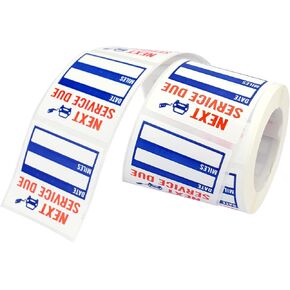 300 Pieces Oil Change Stickers Windshield Stickers Service Due Reminder Labels Checkered Flag 2 in x 2 in (Black)