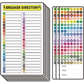 Breaker Panel Labels Circuit Breaker Labels 9 Pcs Circuit Breaker Directory Fuse Panel Marker Sign Electrical Electric Box Sticker Number Load Center Identification Stickers for Home Office