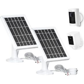2 Pack Solar Panel Charger for Ring Camera Spotlight Cam Battery, Stick Up Cam Battery(No Camera)