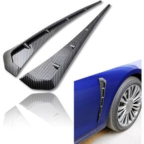 قطعتان من ملصق فتحة تهوية جانب السيارة، مقاس 16.14 بوصة × 3.54 بوصة طباعة نقل المياه من ألياف الكربون نمط ABS ملصق سبويلر، استبدال غطاء تزيين الجسم الشبكي، لمعظم موديلات السيارات (أسود) in Kuwait