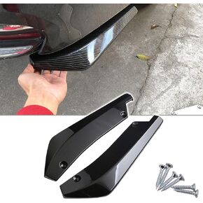 2 PCS Rear Bumper Canard Diffuser, Anti-Collision Front Bumper Lip Protector Kit, Universal Car Body Decoration Strip for Lip Splitter Valence Spoiler Side Fender Skirt Lip (Black)