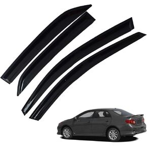 4-Pack Window Vent Visor Rain Guard Sun Shade Deflectors Plastic Replacement for 2009-2013 Corolla Sedan 4-Door