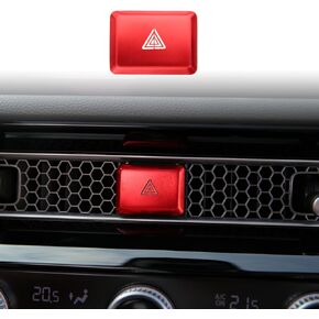 CKE لهوندا سيفيك 2022 2023 2024 لهوندا CRV HRV Accord 2023 2024 ملحقات لوحة القيادة المركزية للسيارة وحدة التحكم المركزية بفتحة تهوية تحذيرية من خطر الضوء غطاء زر الضغط - أحمر in Kuwait