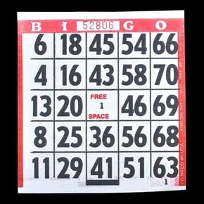 1 on Large Print Easy Read Bingo Paper Game Cards - Red - 500 cards - 4.25 Inch Square Size Disposable Cards - No Duplicates - Made in USA