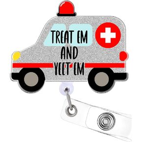 Plifal Autism Awareness Badge Reel Holder Retractable with ID Clip for Nurse Nursing Name Tag Card Cute Medical Assistant Funny Accessories with Alligator Clip for Hospital Student Work Office