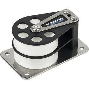 Schaefer 5 Series Double Cheek Block with Aluminum Cheek, Stainless Steel Base and Aluminum Sheave