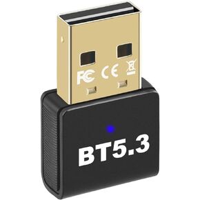 Latest Bluetooth 5.3 USB Adapter for PC Desktop, Wireless Transmitter Dongle for Windows 11/10/8.1/7 Computer Laptop, Plug & Play, Pair w/Bluetooth Headset Speaker Keyboard Mouse Printers