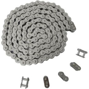 AZSSMUK 420 Motorcycle Chain Carbon Steel Material + 5 Connecting Links,420 Standard Roller Chain for 110cc 125cc Dirt Pit Bike ATV Quad Go Kart Scooter (132 Link)