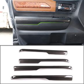 LLKUANG Car Inner Door Armrest Panel Decoration Strip Trim Compatible with Toyota Tundra 2014-2020 Pickup Car Door Protective Panel Cover Accessories(Not fit Double Cab Model) (ABS Carbon Fiber)