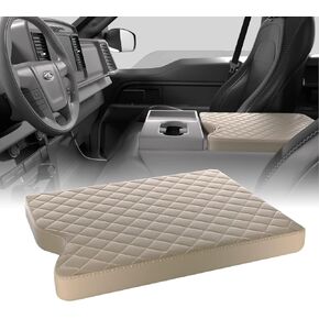 Center Console Cover for 2015-2023 Ford F150, 2017-2023 F250 F350 F450 with 40/20/40 Jump Seat,Leather Armrest Cover Center Console Pad Middle Console Cover Armrest Box Cover(Black)