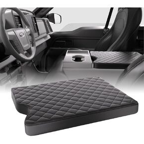 غطاء وحدة التحكم المركزية لـ 2015-2023 Ford F150، 2017-2023 F250 F350 F450 مع مقعد قفز 40/20/40، غطاء مسند ذراع جلدي، وسادة وحدة التحكم المركزية، غطاء صندوق مسند الذراع (أسود)