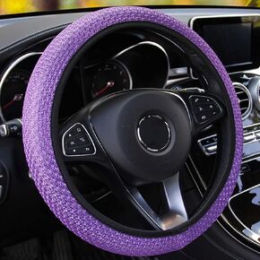 Universal Car Steering Wheel Cover, Microfiber Breathable Ice Silk, Anti-Skid, Warm in Winter and Cool in Summer, Steering Wheel Cover for Men and Women (Beige)