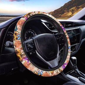 Soft Heat Resistant Car Accessories Pink Hunting Tree Camo Forest Design Steering Wheel Covers Car Interior Accessories for Women Men Universal 15 Inches Cars Vehicle SUV Car Wrap Cover