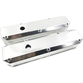 Fabricated Aluminum Tall Valve Cover for Small Block Chrysler Mopar 1967-1991 318, 1968-1989 V8, 1968-1973 340, 1971-1991 360 (DM-4406-SL)
