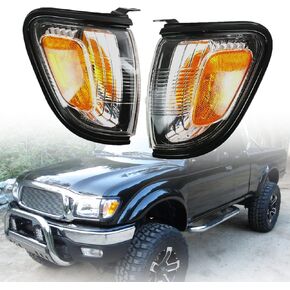 munirater Pair of Park Signal Corner Marker Lights w/Black Trim or Chrome Trim Replacement for 2001-2004 Tacoma Pickup Truck 8162004090C0 8161004090C0