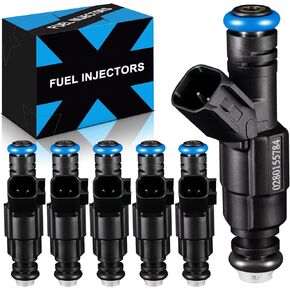 Upgraded Fuel Injectors 0280155784 Fits For:-Jeep Cherokee Wrangler Grand Cherokee 4.0L 1999 2000 2001 2002 2003 2004, For:-Dodge Ram 1500 2500 Van 3500 Van 5.2L 00-03, RL669938AB (6Pcs)
