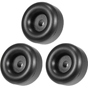 X AUTOHAUX 3pcs 2.5" Round Rubber Feet Bump Stops Guard Replacement for Cargo Trailer Truck RV Door Gate Ramp Hatch with 2/5" Screw Holes