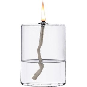 Refillable Liquid Petite Cylindrical Small Oil Lamps Sturdy Borosillicate Oil Candle Pillar Unscented Oil Candles for Wedding and Home Use of Oil Lamps