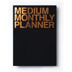 JSTORY Medium Monthly Planner Lays Flat Undated Year Round Flexible Cover Goal/Time Organizer Thick Paper Eco Friendly Customizable Stitch Bound A5 16 Months 150 GSM 18 Sheets Kraft
