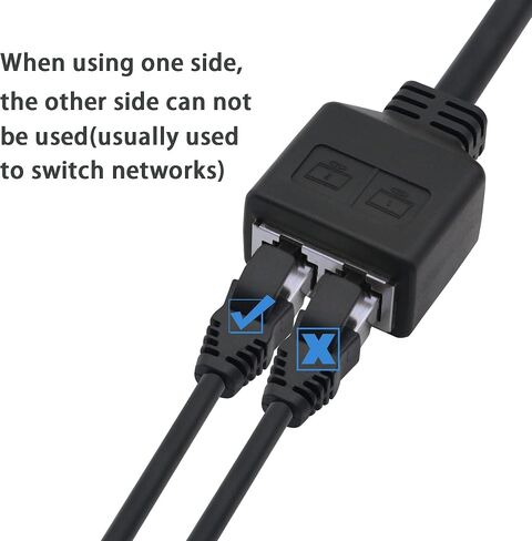 GINTOOYUN 2PCS RJ45 محول كابل RJ45 ذكر إلى أنثى محول مزدوج (7.8 بوصة) لأجهزة الكمبيوتر المحمولة، وأجهزة الكمبيوتر المكتبية، وأجهزة التوجيه، وما إلى ذلك (فقط لتبديل الشبكات، وليس لفصل الشبكات) in Saudi Arabia