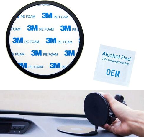 TrueProve- Pack 70mm 3M Flexible PE Foam Adhesive Dashboard Pad Mounting Disk for Suction Cup Phone Mount & Garmin GPS Suction Mount | 3.00" Wide Diameter (1 PACK) in Saudi Arabia