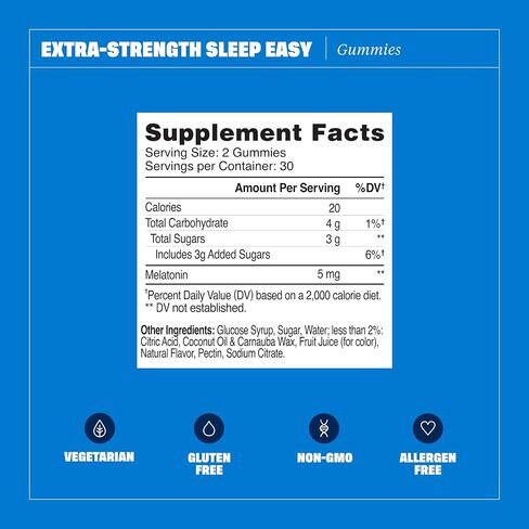 مكمل النوم Health By Habit (60 علكة) - 5 ملغ من الميلاتونين، يدعم النوم العميق المريح والاسترخاء والهدوء، نكهة التوت المختلطة، نباتي، خالي من الغلوتين، غير معدّل وراثيًا in Saudi Arabia
