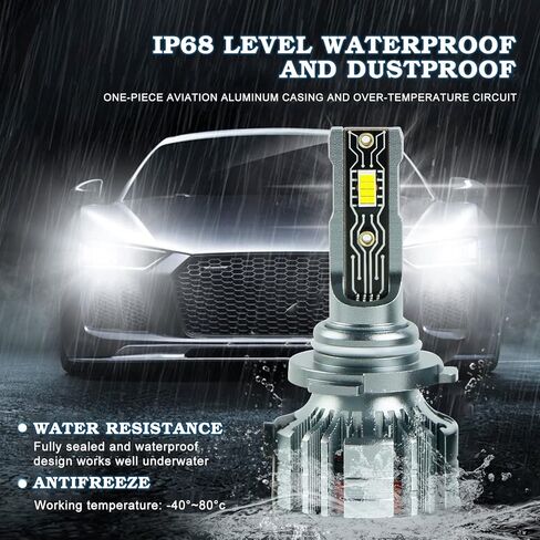 مناسب لسيارة Toyota Camry (2007-2014) مصابيح LED الأمامية، 9005+H11 مصابيح أمامية LED عالية/منخفضة الشعاع + مصابيح الضباب LED H11/H8، عبوة من 6 قطع in Kuwait