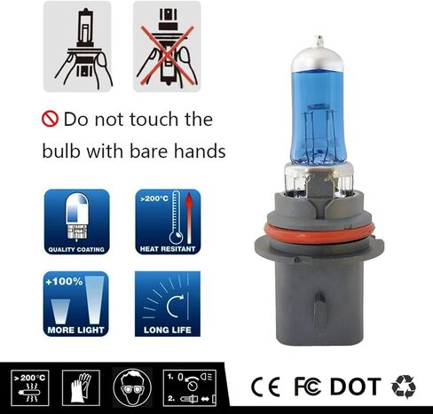 VEXONEYE 9004/HB1 مصباح هالوجين أمامي HB1 12V 65/45W 5000K مصباح رأس أبيض ماسي، مصابيح الرأس، عمر طويل... in Saudi Arabia