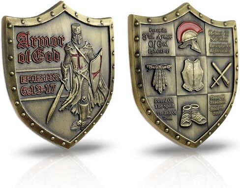 Put On The Whole Armor of God Challenge Coin Eph 6:13-17 3D Commemorative Collection Item in Saudi Arabia