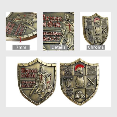 Put On The Whole Armor of God Challenge Coin Eph 6:13-17 3D Commemorative Collection Item in Saudi Arabia