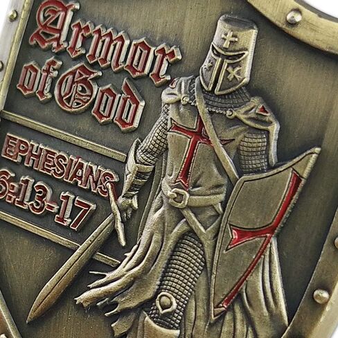 Put On The Whole Armor of God Challenge Coin Eph 6:13-17 3D Commemorative Collection Item in Saudi Arabia